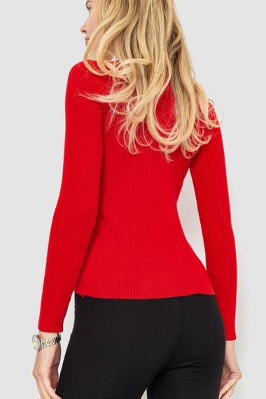 Водолазка жіноча однотонна, колір червоний, 204R019 | Зображення 3