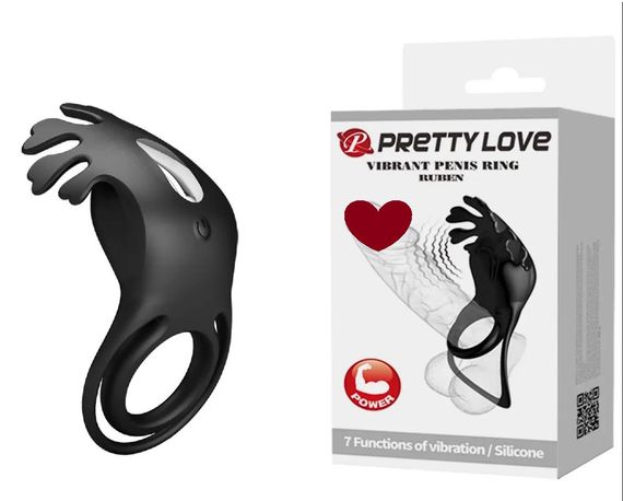 Кольцо эрекционное Pretty Love - Vibration Penis Ring Ruben Black sexstyle