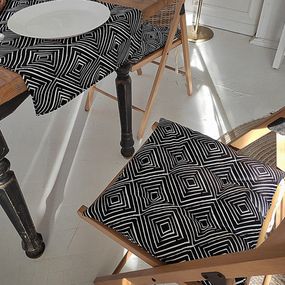 Подушка на стул с завязками Ромбовидный орнамент 40x40x4 см (PZ_21A015)