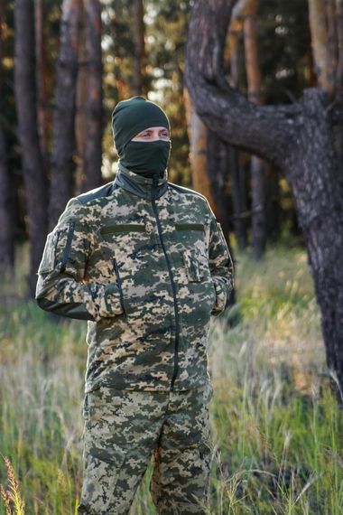 Кофта флісова з нейлоновими вставками піксель