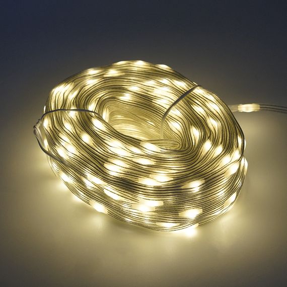 Гирлянды 400LED (Диод) White Hot,1 режим,50 метров,прозрачная изоляция,BOX