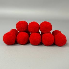 Помпон велюровий 3 см - червоний