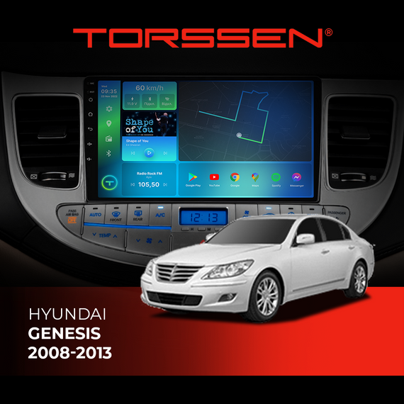 Штатна магнітола Torssen Hyundai Genesis 2008-2013 F96128 4G Carplay DSP