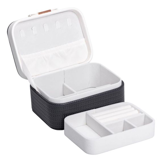 Скринька для прикрас з еко шкіри 15.5×11.5×8.5 ​​органайзер для ювелірних виробів HP-5-37B | Зображення 1