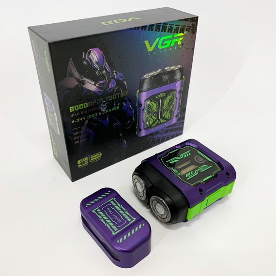 Портативна чоловіча бритва на акумуляторі VGR V-344, Чоловіча вологостійка електробритва UX-24 | Зображення 7