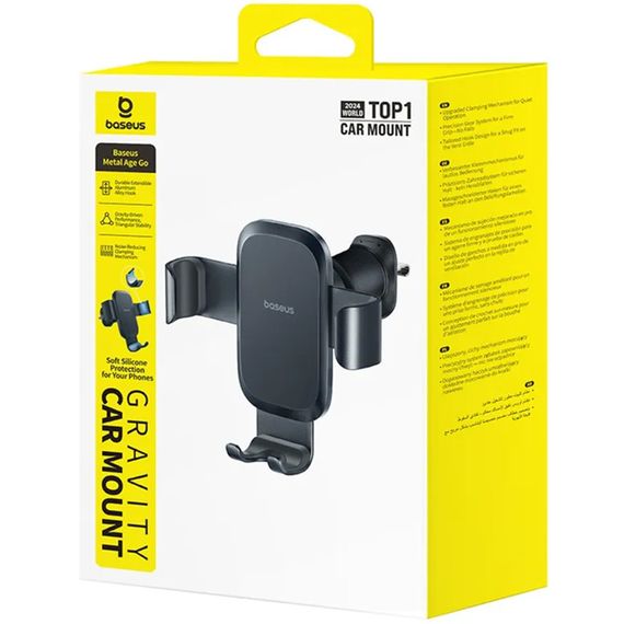 Автотримач Baseus Metal Age Go Gravity Car Mount (C4047870) Cluster Black | Зображення 2