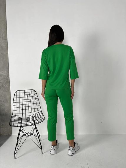 Женский спортивный прогулочный костюм с укороченными штанами NB24003 зеленый, размер 42/44 | Зображення 1