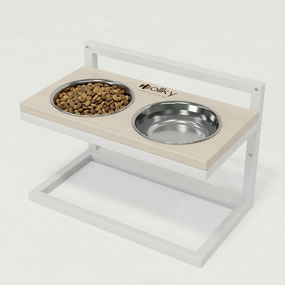 Миски на регулируемой подставке для средних собак Hollky Flex M (2 × 0.85 л) FM-422530-WHWH