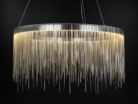 Люстра світлодіодна підвісна LED світильник для квартири на стелю лед 26731 Хром 50-120х60х60 см. | Зображення 3