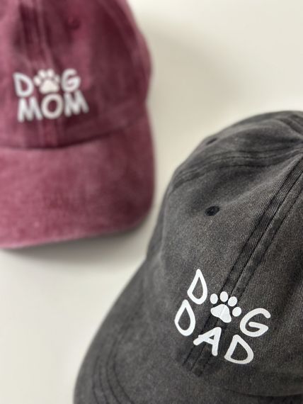 Комплект кепок бейсболка парна Тато Мама Dog (Dad Mom) 56-60р Сірий з червоним  (8080) | Зображення 1
