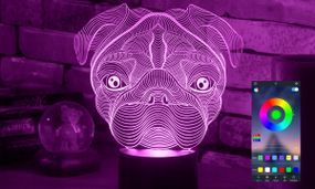 Акриловий світильник-нічник керування з телефона Мопс tty-n001422