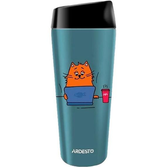Термокружка Ardesto Сoffee Time Red Сat AR-2645-СG 450 мл синяя