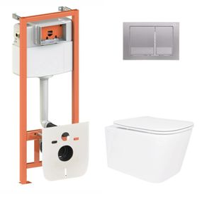 Набір Nest 4 в 1 Qtap підвісний унітаз Crow Ultra Quiet 520x360x290 + комплект інсталяції QT05335172W48205