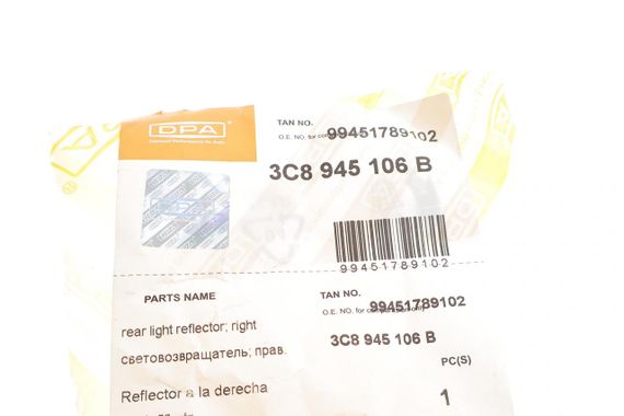 Отражатель бампера заднего VW Passat CC 08-12 R  99451789102 | Зображення 1