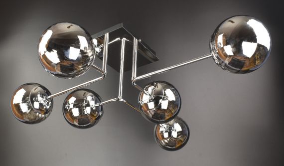 Люстра стельова на 6 лампочок 25892 Хром 21х72х78 см. | Зображення 2