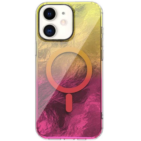 Чохол TPU Shiny Mountain (MagFit) для Apple iPhone 11 (6.1") Yellow / Pink