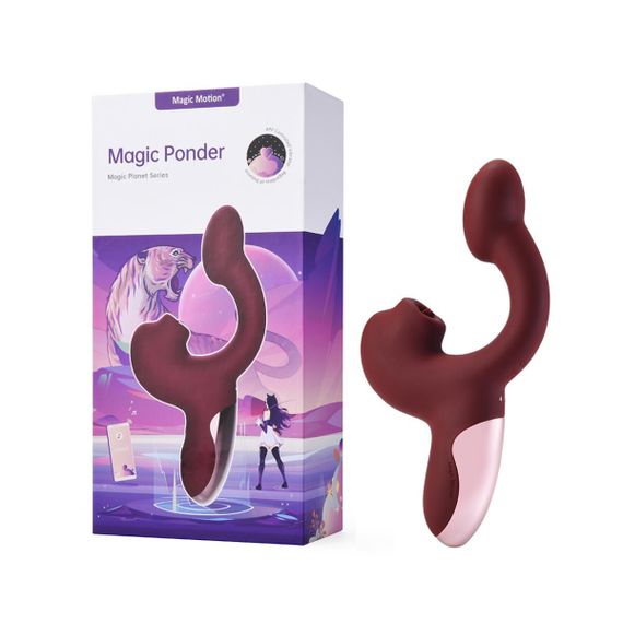 Смарт-вібратор Magic Motion Ponder Red, подвійна стимуляція, віброяйце+язичок для клітора | Зображення 5