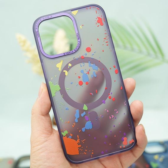 Чехол TPU+PC Flush with MagSafe для Apple iPhone 14 Pro (6.1") Dark purple | Зображення 2
