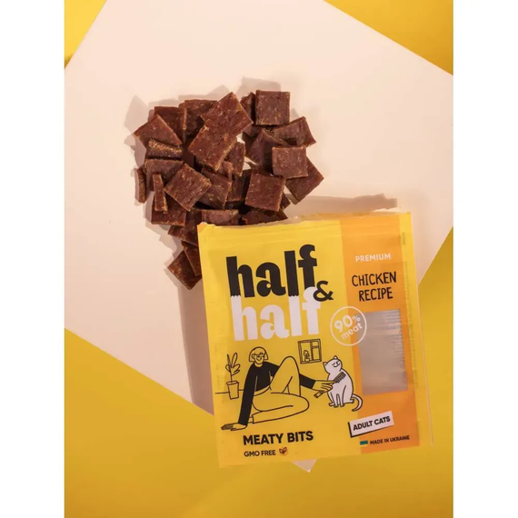 Ласощі для котів Half&Half Meaty Bits Adult, курка 50 г | Зображення 3