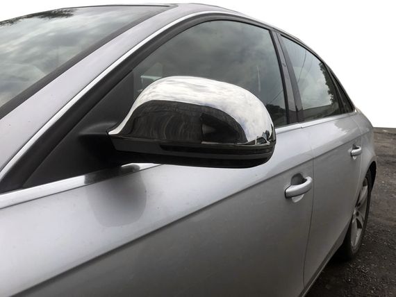 Накладки на дзеркала 2009-2012 (2 шт., нерж) для Ауди A6 C6 рр