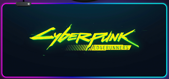 Ігрова поверхня для мишки з Аніме принтом "Кіберпанк / Cyberpunk" LED підсвічування 800*300*4 мм 1720