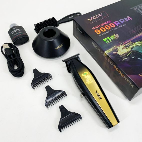 Машинка для стрижки волосся з потужним мотором XPRO VGR V-992 GOLD з насадками 1-2-3 мм | Зображення 8