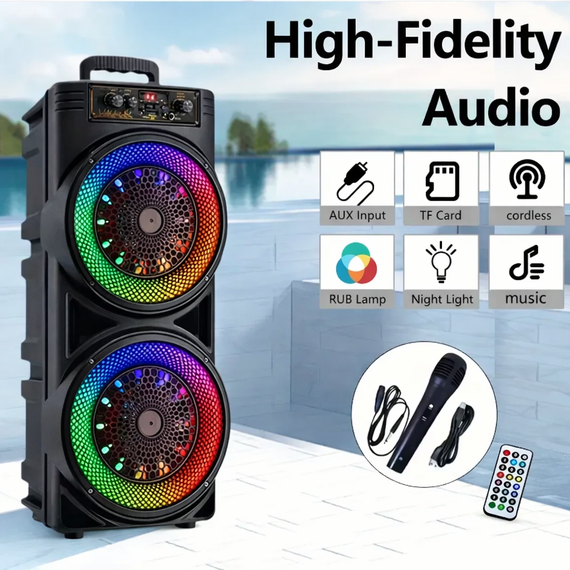 Колонка Bluetooth Wireless Speaker TTD-2807 / Портативная караоке-колонка с RGB-подсветкой | Зображення 3
