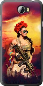 Чехол на Huawei Y5 II Украинка с оружием "5316u-496-17620"