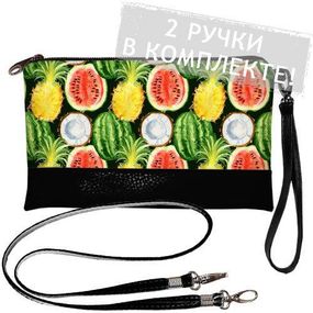 Клатч через плече Экзотические фрукты 25x15 см (KL_GL_CLF004_BL)