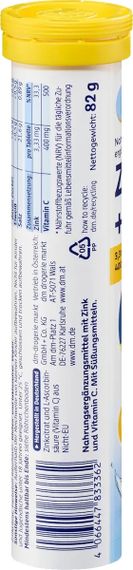 Mivolis Zink + vitamin C вітаміни Міволіс Цинк + С шипучі водорозчинні таблетки без цукру 20 шт. | Зображення 2