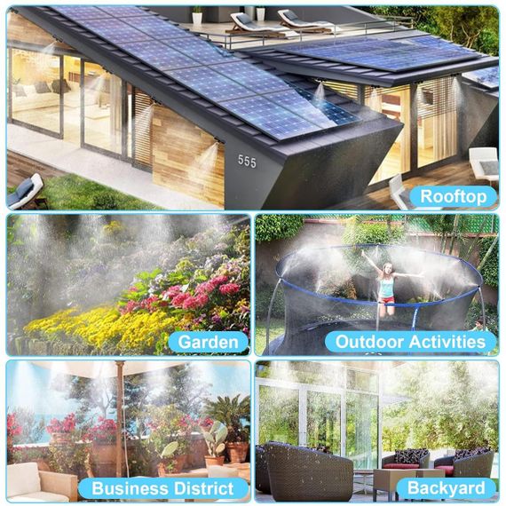 Система туманоутворення та зрошення з розпилювачем 18 м для охолодження туманом тераси саду двору альтанки туманоутворювач | Зображення 6