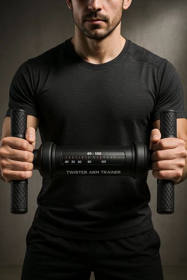 Портативний тренажер Twister Arm Trainer 6в1, регульована силова твістер-штанга 40-100lb з антиковзаючим покриттям (46146-_407)