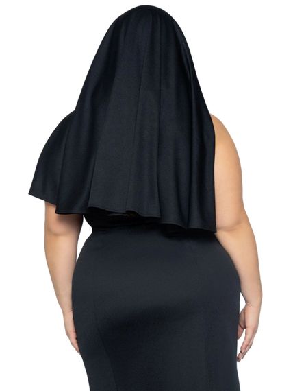 Костюм грішниці Leg Avenue Sultry Sinner Чорно-білий XL/2XL (1X-2X) | Зображення 5