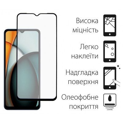 Стекло защитное Dengos Full Glue Xiaomi Redmi A3 (black) (TGFG-349) | Зображення 1