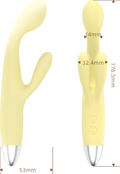Вібратор-кролик BeYourLover Benben Rabbit для точки G з підігрівом, жовтий, 17,7 × 5,3 см Sex Aura | Зображення 1