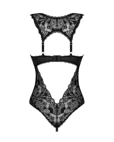Мереживне боді Obsessive Donna Dream crotchless teddy XL/2XL Black, відкритий доступ | Зображення 3