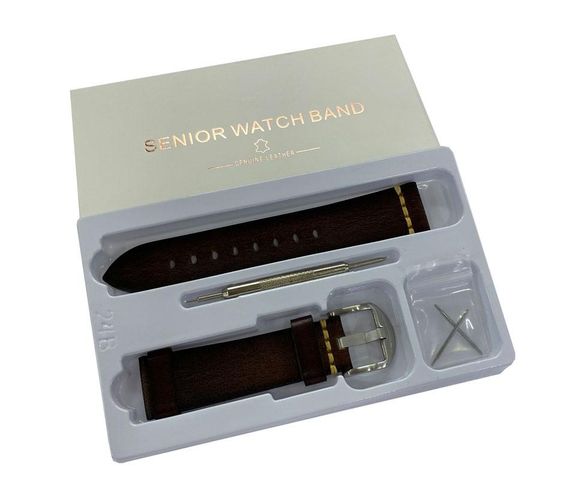 Кожаный ремешок Primolux C052B Steel buckle для часов Huawei Watch GT 2 / GT Active 46mm - Dark Brown | Зображення 7