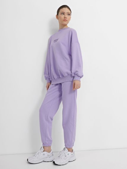 Костюм жіночий бузковий світшот та штани, 2XL | Зображення 3