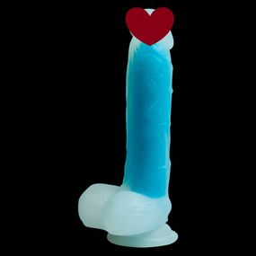 Фаллоимитатор прозрачно голубой Blue Heart на присоске sexstyle