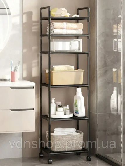 Полиця етажерка TVT-02 6 ярусів 170х42х32см Чорна