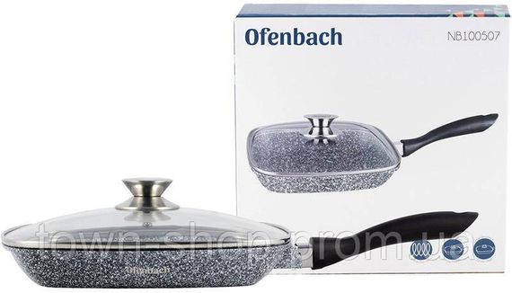 Сковорода-гриль Ofenbach Snow Marble 30см с крышкой и антипригарным покрытием, квадратная NB-100507 | Зображення 5