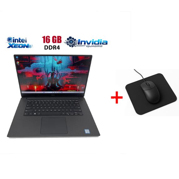 Мобільна робоча станція Б-клас Dell Precision 5520 / 15.6" (1920x1080) IPS / Intel Xeon E3-1505M v6 (4 (8) ядра по 3.0 - 4.0 GHz) / 16 GB DDR4 / 512 GB SSD / nVidia Quadro M1200, 4 GB GDDR5, 128-bit б/в + Подарунок Мишка та килимок