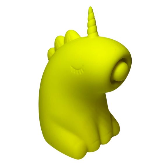 Стимулятор клітора з пульсацією UNIVIBE Єдиноріг, 5 режимів, жовтий sexstyle