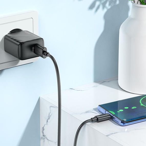 МЗП Hoco CS21A Rich QC3.0 18W (1USB-A) Black | Зображення 3