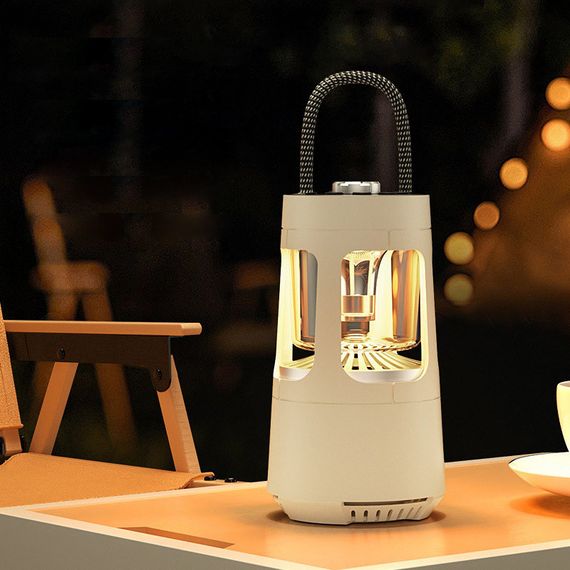 Кемпінговий ліхтар акумуляторний QD08 2in1 + Bluetooth колонка Biege | Зображення 1