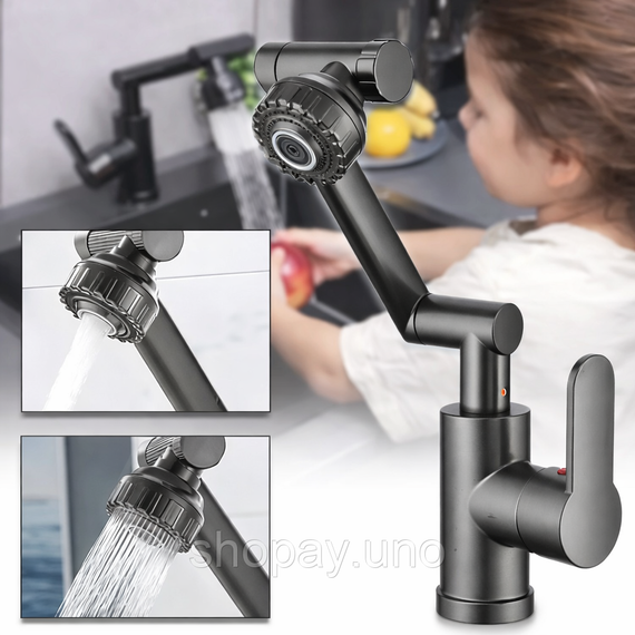 Змішувач для кухні під фільтр із гнучким зливом faucet AND938