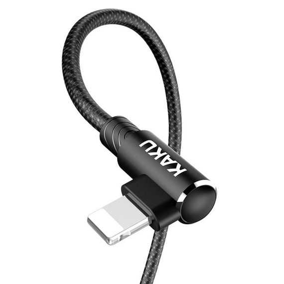 USB кабель кутовий Kaku KSC-028 USB - Lightning 1m - Black | Зображення 1