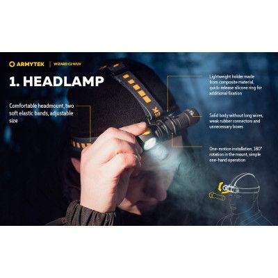 Фонарь Armytek Wizard C2 WUV White &amp; Ultraviolet (F08901UF) | Зображення 3