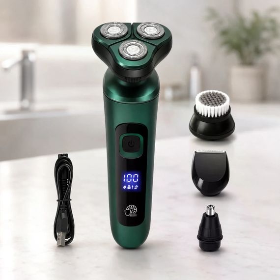 Электробритва 4 в 1 Shaver 9D зеленая | Зображення 4