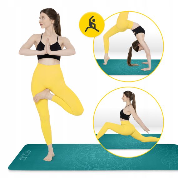 Килимок (мат) спортивний 4FIZJO замша 183 x 61 x 0.15 см для йоги та фітнесу Green (P-5905973404396) | Зображення 7